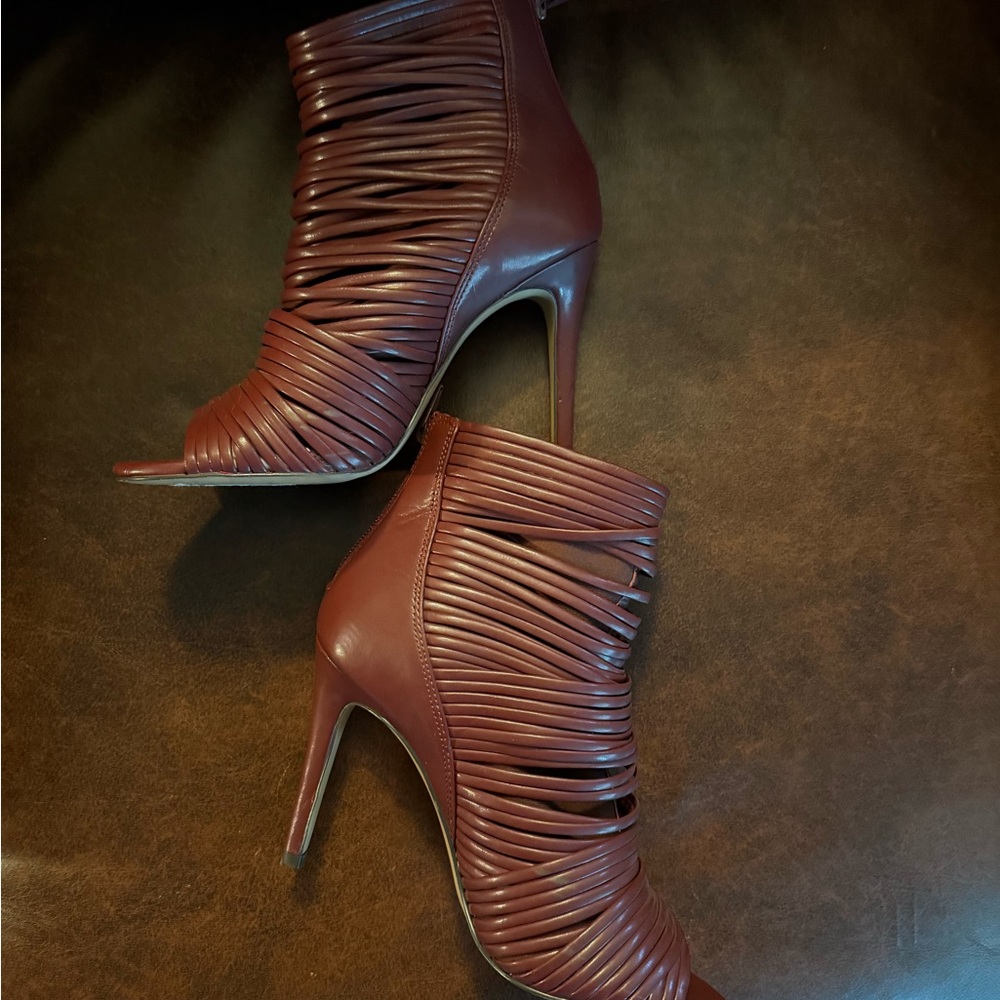 BCBG Burgundy Leather Heels